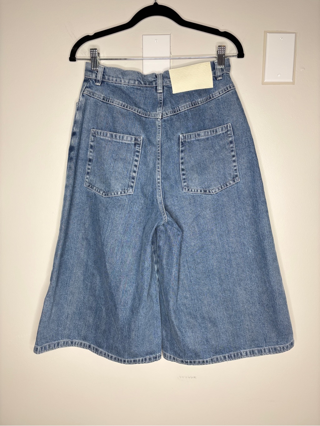 Nwt Sunnei Denim Culottes High Rise Wide Leg Shorts 100% Cotton Blue Size M — image 7 of 8